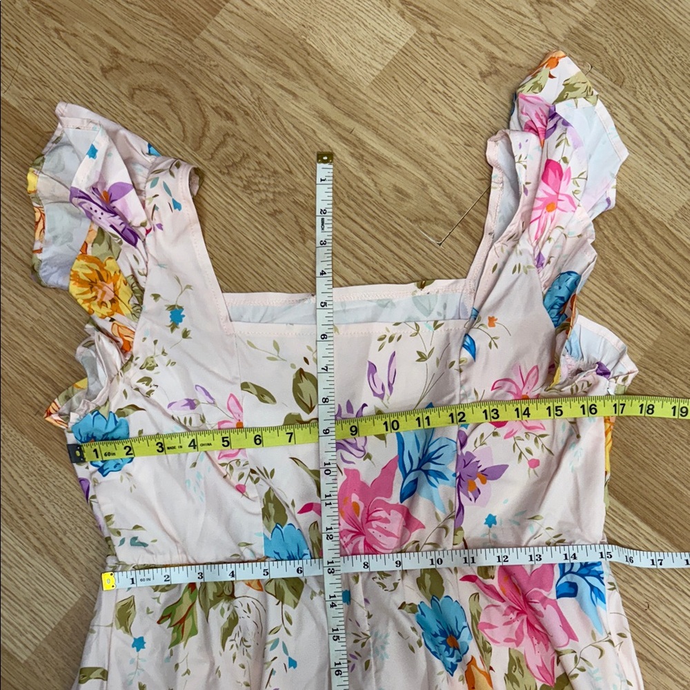 SHEIN Floral Square Neck Cottagecore Midi Dress Feminine - Picture 2 of 5